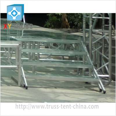 aluminum plexiglass stage stairs with fashion show